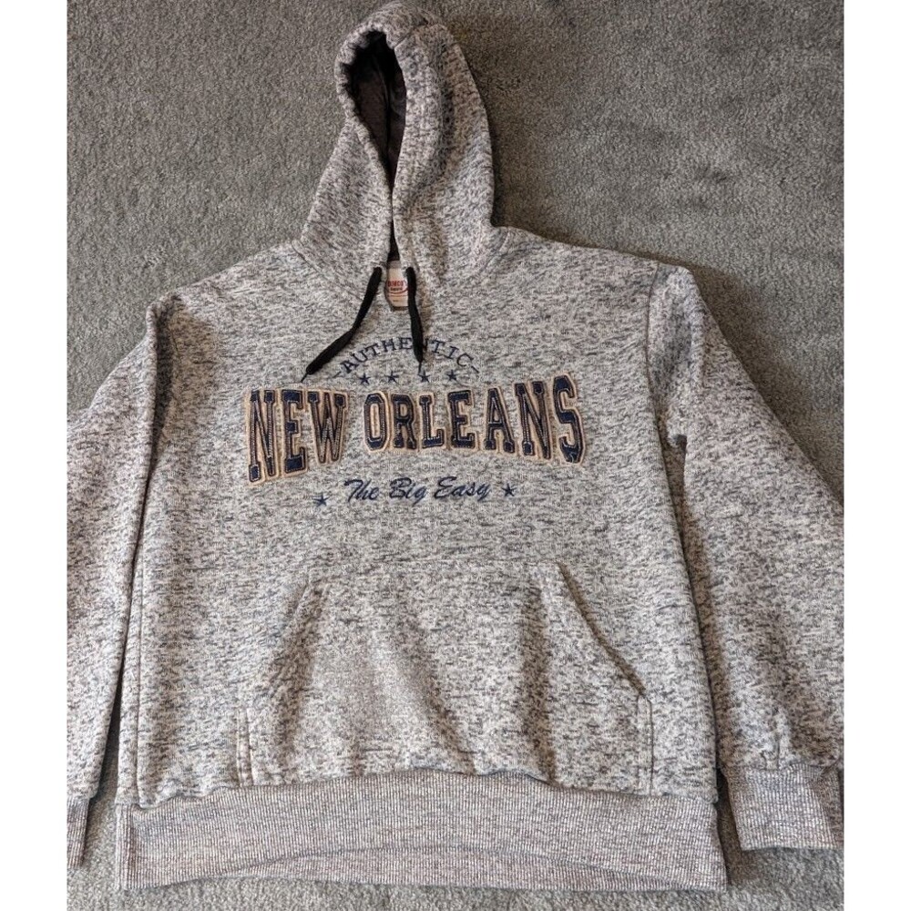 DIMCO Apparel Womens Hoodie New Orleans The Big Easy Pullover Size Large Gray